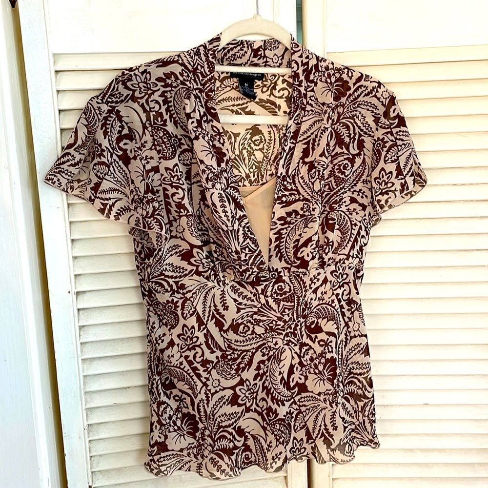 Separates By New York City Designs Co Floral Print Sheer Blouse
